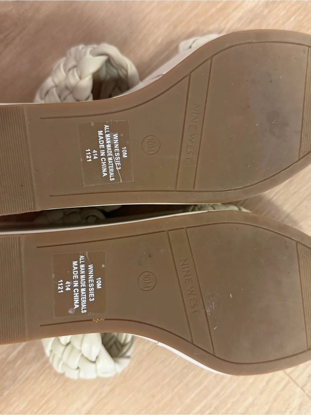 Nine West Cream Braided wedges